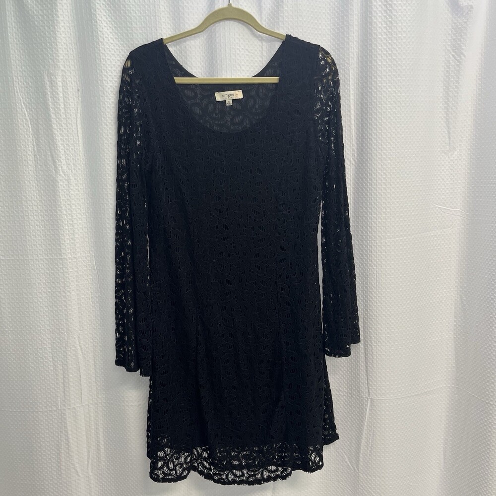 Umgee Women’s Black Lace Sheer Bell Sleeve‎ Fairy Whimsigoth Dress XL